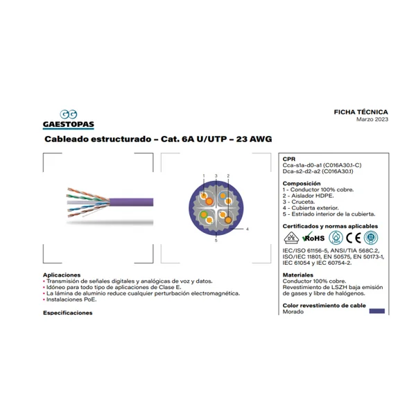 CABLE U/UTP LSHZ Dca BOBINAS 305MTS VERDE C016N30.1D