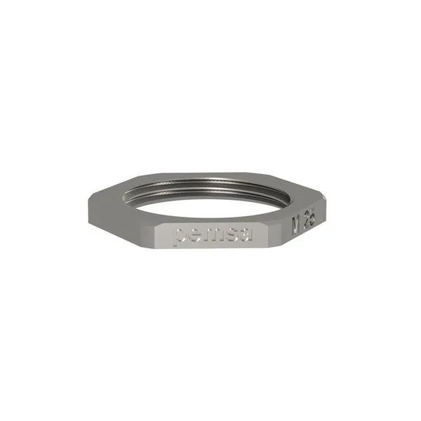 Tuerca metálica TCM para tubos sistema Pemsaflex, PG11 acabado niquelado. 40010011