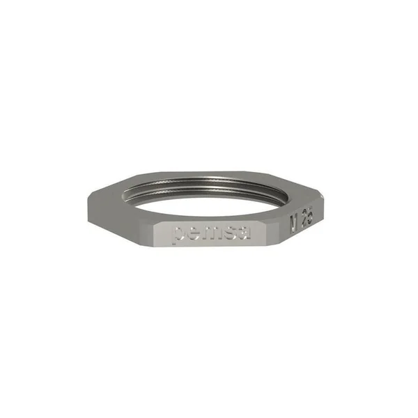 Tuerca metálica TCM para tubos sistema Pemsaflex, PG48 acabado niquelado. 40010048